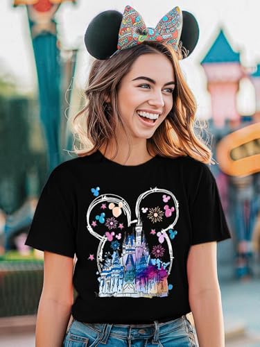 Magic Kingdom Shirts for Women Magical Castle Graphic Tees Family Vacation Trip Short Sleeve Tops2