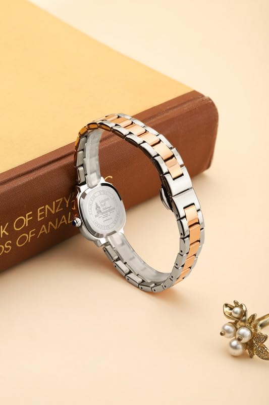 Image of London Fog Ave Maria Collection Analog Watch for Women with Square Dial, Crystal Studded Bezel Roman Numeral Markers and Stainless Steel Strap - LFW20004