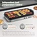 AMZCHEF Double Induction Cooktop with Removable Griddle Pan Non-stick, 1800W 2 burner Portable Induction Stove With Sensor Touch 9 Power Levels, 99 Min Timer, Iron Grey