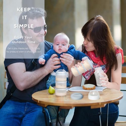 Image of Termichy Stackable Formula Dispenser Portable Milk Powder Container, 2 Pack, Misty Blue