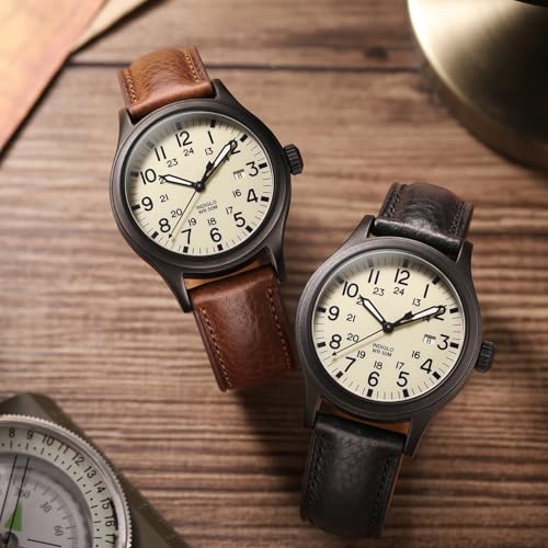 Image of Getalia Italian leather Watch Band Tuscany Natural Vegetable-Tanned Full Grain Genuine Leather,18mm 19mm 20mm 21mm 22mm Quick Release Replacement Watch Straps for Men and Women Thick and Soft