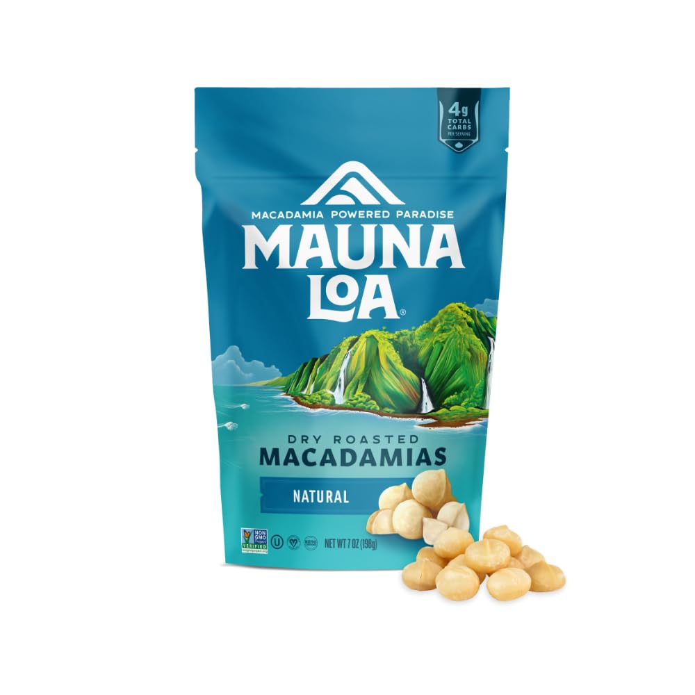 Sponsored Ad - Mauna Loa Unsalted Roasted Macadamia Nuts, 7 oz Resealable Bag, Keto Friendly, Gluten Free, Premium Hawaiian Healthy Snack