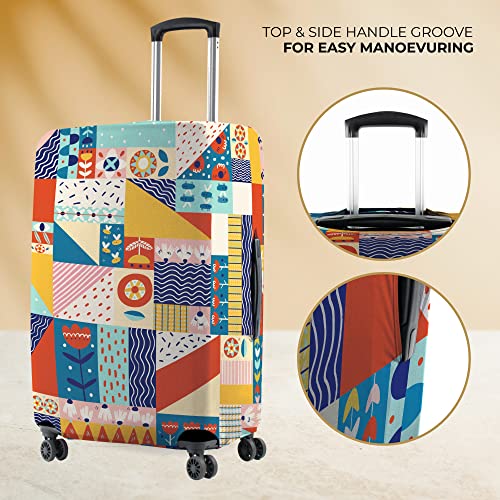 Image of Nasher Miles Polyester Protective Luggage Cover Set of 3 (Small-Medium-Large) - Flower Design