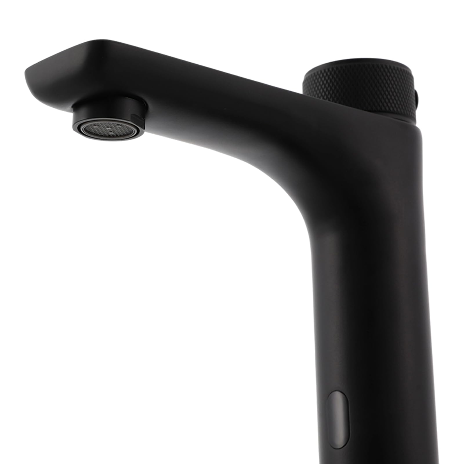 Grifo infrarrojo para baño con sensor, sin contacto, monomando para lavabo, grifo automático de lavabo de acero inoxidable para baño (negro)