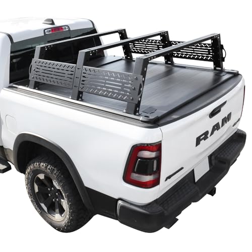 Syneticusa MR Retractable Hard Tonneau Cover with Rack Fits 2020-2025 Chevy Silverado/GMC Sierra 2500 HD/3500 HD 6'8