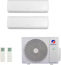 Ar Condicionado Bi Split Gree Inverter G Max 18.000 Btus (1x Hi Wall 12.000 + 1x Hi Wall 9.000) Quente e Frio 220v R-32