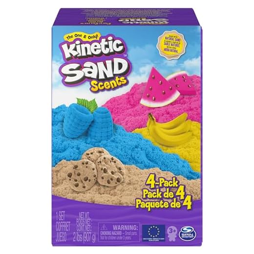 Kinetic Sand | Sabbia Profumata Confezione da 4 | Sabbia magica profumata | Sabbia colorata 908 g | 4 colori e profumi diversi inclusi | Giocattoli per bambini e bambine 3 anni