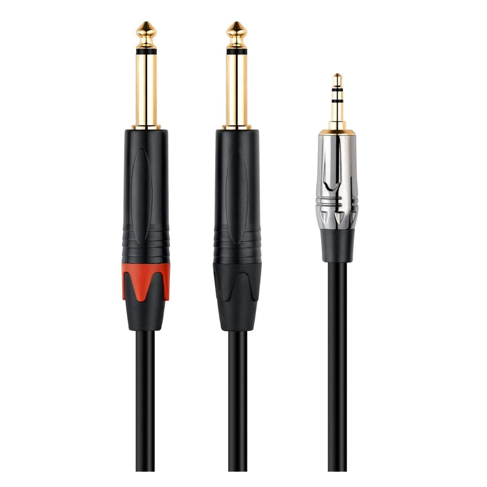 Câble audio stéréo 3,5 mm plaqué or vers 2 x 6,5 mm OFC double 1 m 2 m 3 m(3m)