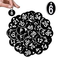 Graviertes Nummernschild, 50 Stück Schwarzes Rundes Nummernschild, Kunststoffnummernschild, Kleines Nummernschild mit Löchern, ID Nummernschild, Für Organisieren und Sortieren