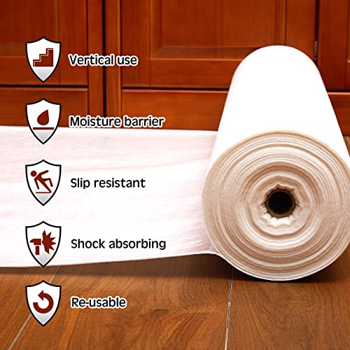 Amylove Rollos de Protección Temporal para Piso, 100 Pies, Blanco miniatura 3