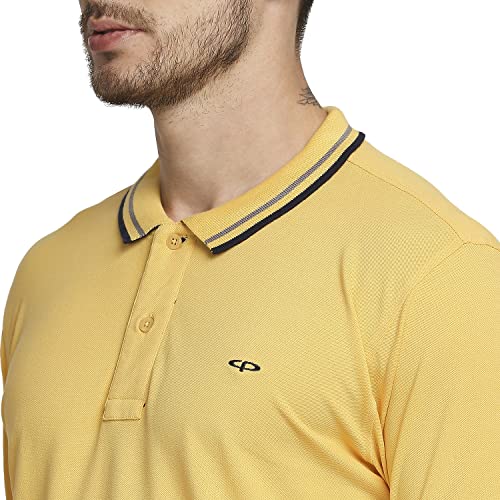 Image of Colorplus Men's Cotton Blend Solid Pattern Tailored Fit Polo Neck Half Sleeve Casual T-Shirt