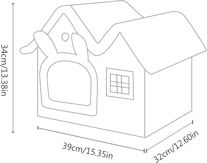 Casa Cama para Perro Mediano 39x32x34cm Lavable miniatura 4