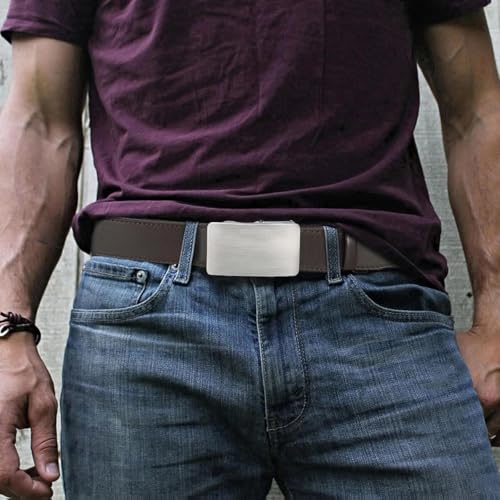 Men's Premium Leather Smooth Ratchet Business Belt Men's Dress and Casual Daily Adjustable Buckle2