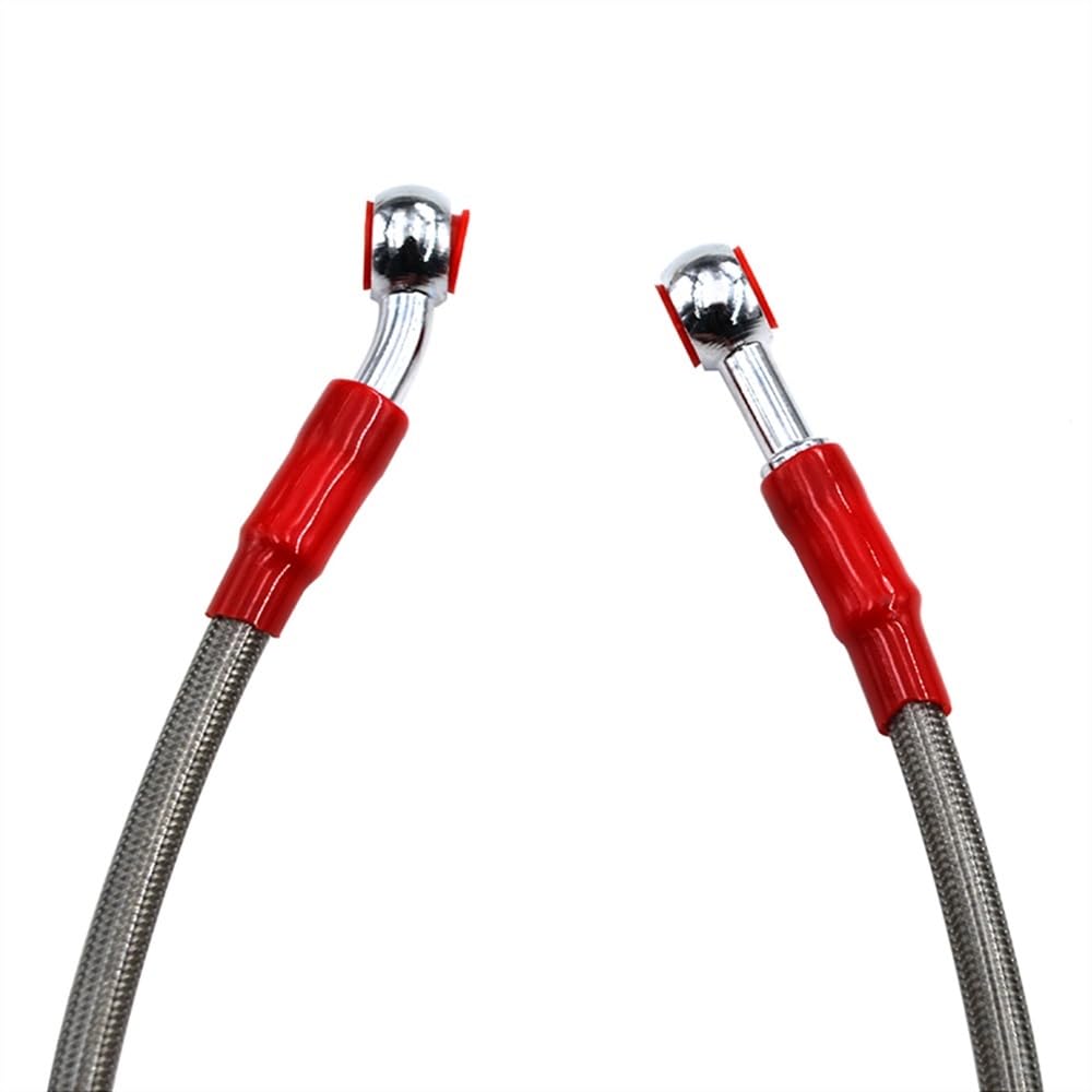 DAVBIR Moto Tubo Freno Moto Dirt Bike in Acciaio Intrecciato Idraulico Rinforzare La Linea del Freno Frizione Tubo Flessibile Olio per Kawasaki per Yamaha 70 Cm 80 Cm 90 Cm (Color : Silver 80cm)