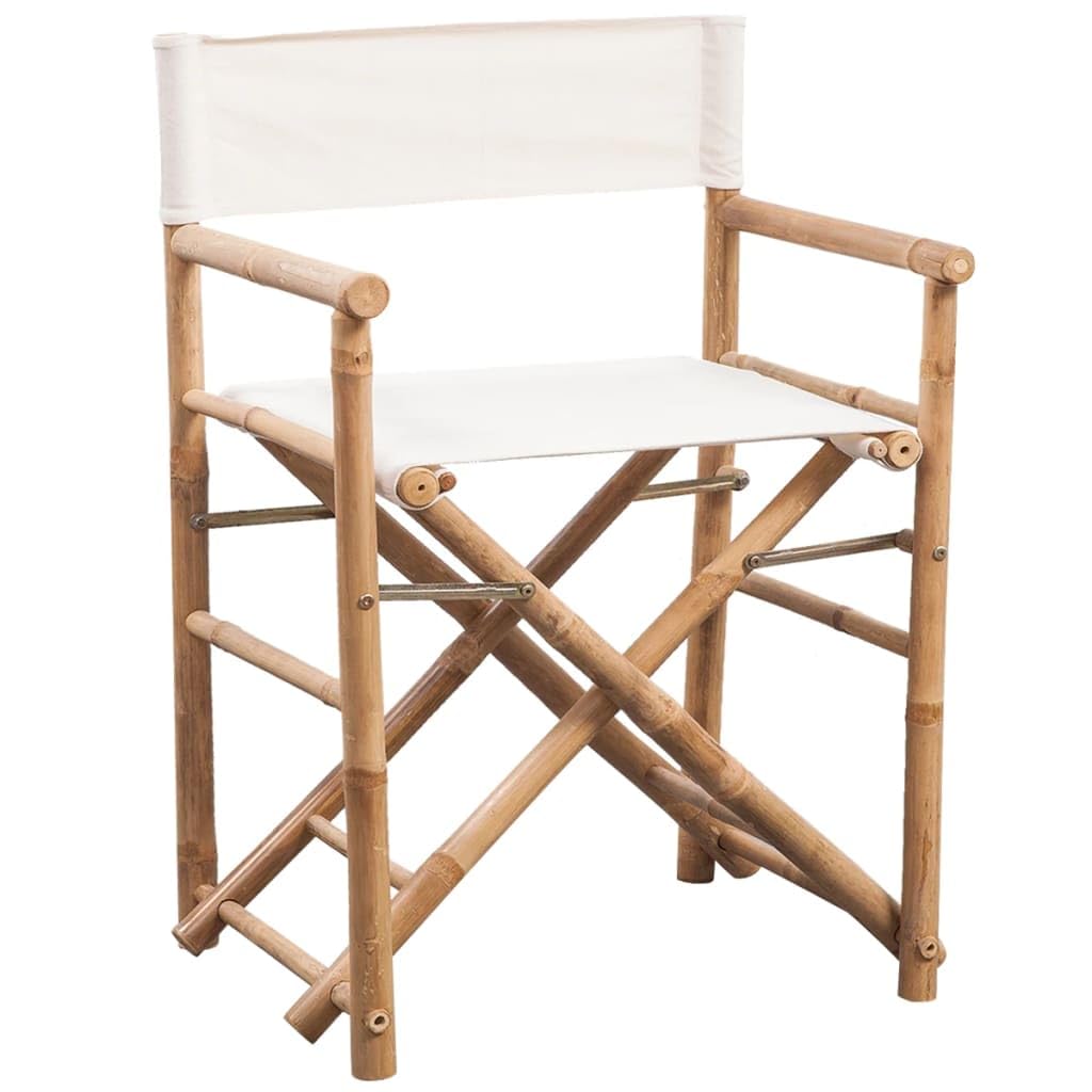 Solivagant Klappbarer Regiestuhl 2 STK. Bambus und Canvas, Möbel,Gartenmöbel,Gartensitzmöbel,Gartenstühle, 10.8 kg-41895