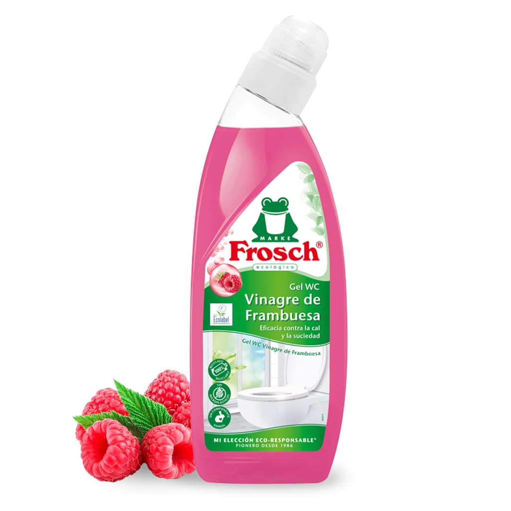 Frosch Gel WC Ecológico Limpiador Cal Residuos Inodoro Vinagre Frambuesa 750 ml