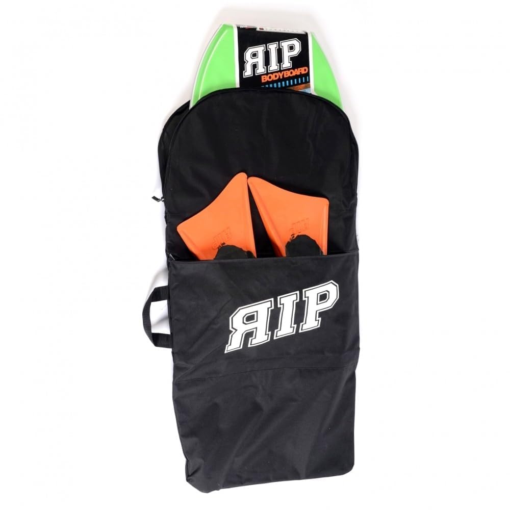 RIP BODYBOARDS Sac de bodyboard en nylon durable – Housse de style sac à dos robuste pour planches jusqu'à 106,7 cm – Sac de transport de planche de surf avec poche de rangement pour palmes