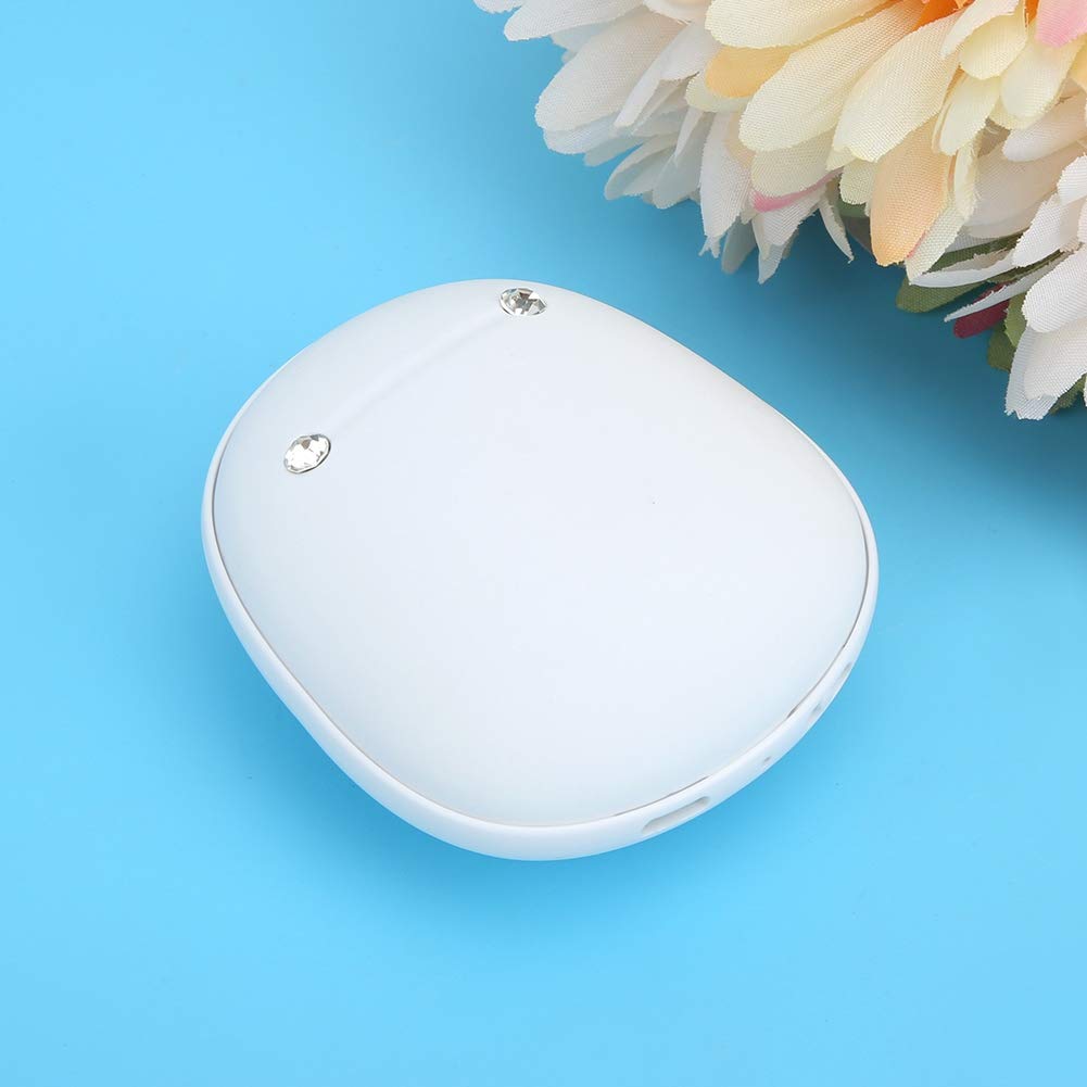 Mini Calentador de Manos USB portátil, Calentador de Manos eléctrico antiexplosión para Uso en el hogar y la Oficina, Material ABS Blanco Rosa 4000mAh