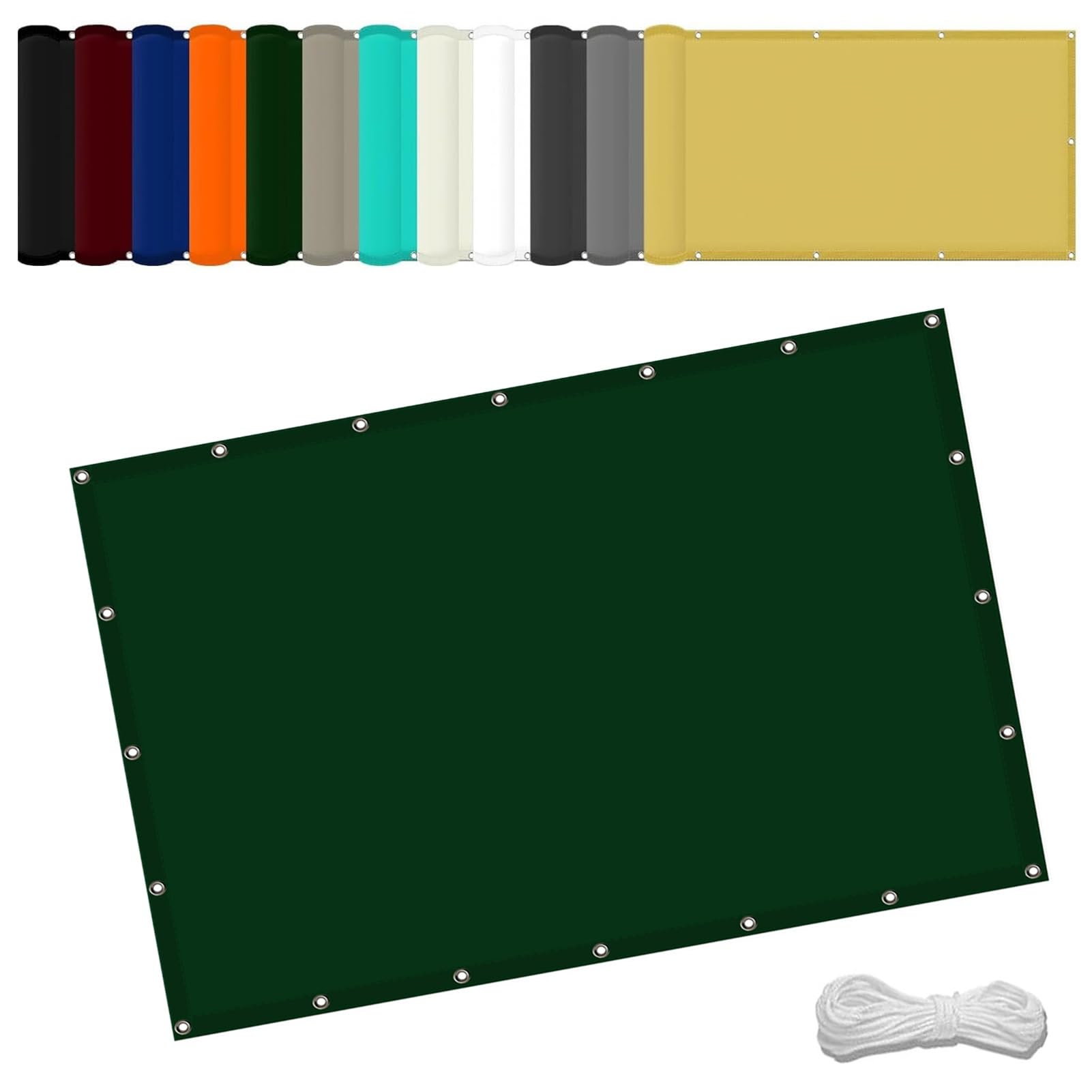 GLDYTVF Waterproof Garden Shade Sail 9.8 x 11.8ft Dark Green Weather Resistant Netting for Carport Swimming Pool Plants Includes Free Rope and Grommets