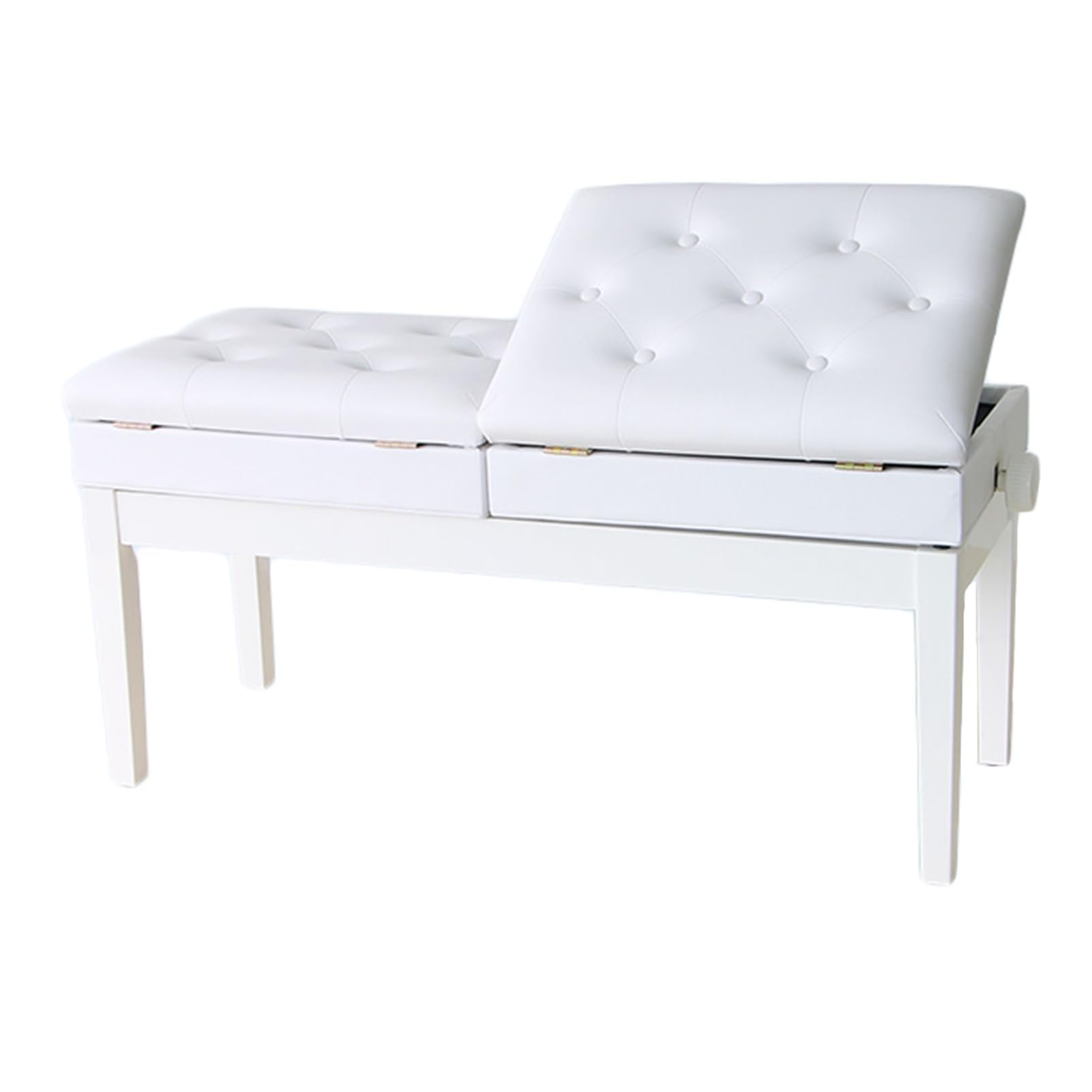 Sgabelli per pianoforte, Sgabello for pianoforte musicale con altezza regolabile e due scatole for adulti bianco nero(White)
