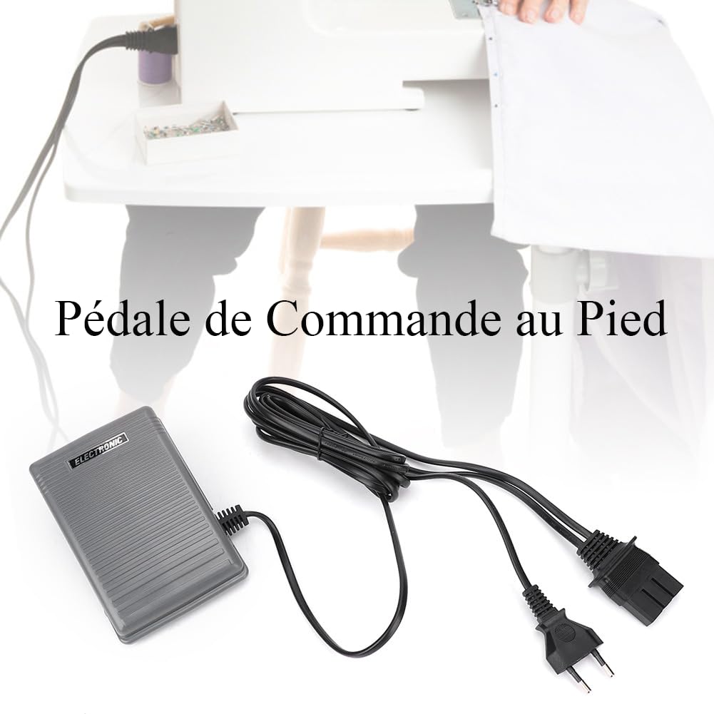 Pedale per macchina da cucire, accessori per artigianato per cucire a pedale a velocità variabile, interruttore del controller del pedale di comando a pedale e cavo di alimentazione per macchina da cu