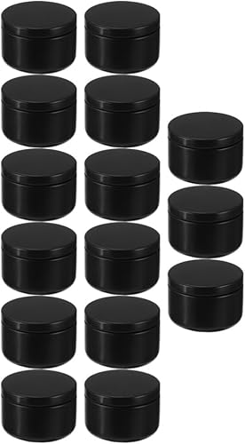 VILLCASE 24 tarros de velas para manualidades, velas de comida a granel, decoración de crema, recipientes de 2 onzas con tapas, latas con tapas,