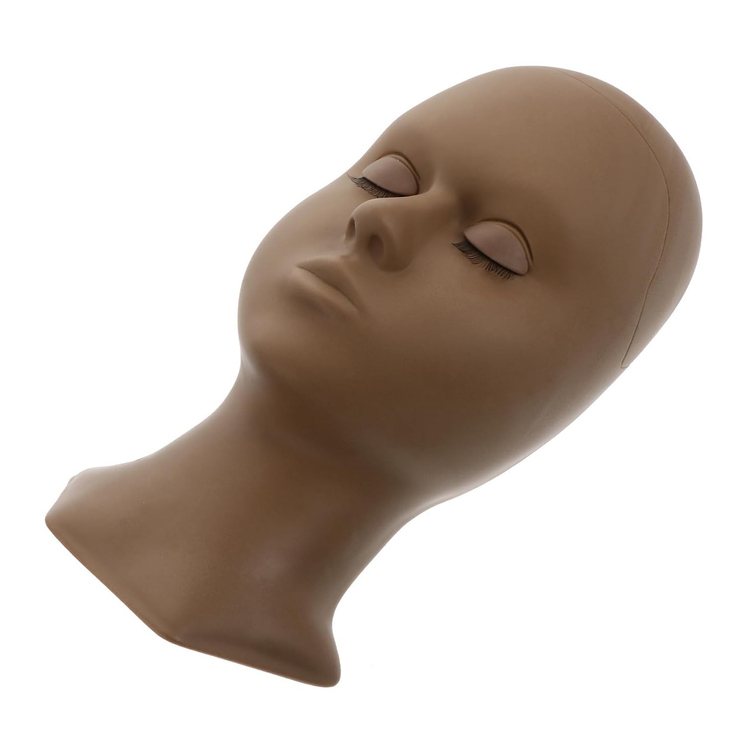 VICASKY Eyelash Extension Practice Mannequin Head with 2 Detachable Eyelids, Black Cosmetology Training Head for Makeup and Lash Styling