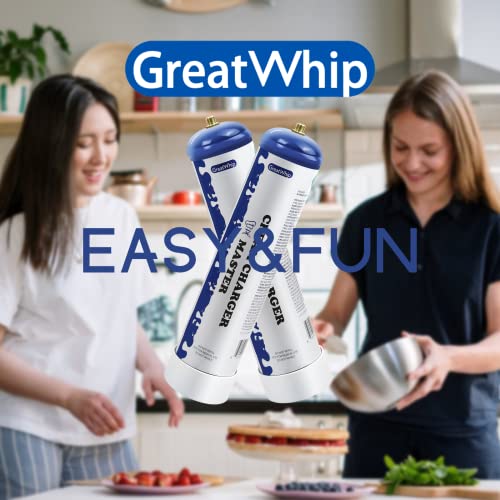 Greatwhip Whipped Cream Chargers, 615G Whip Cream Charger Cylinder, 6 Cylinders (1 Carton) #TOP4