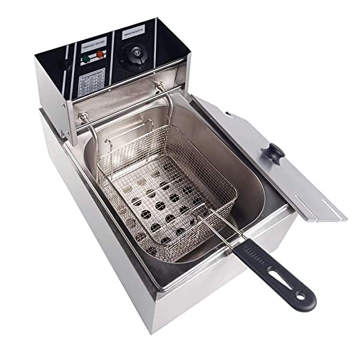 Freidora Eléctrica De Acero Inoxidable De 6 L, 2500 W, Fácil De Limpiar, con Temporizador Y Control De Temperatura, Ideal para Cocinar Alimentos Y Papas Fritas.