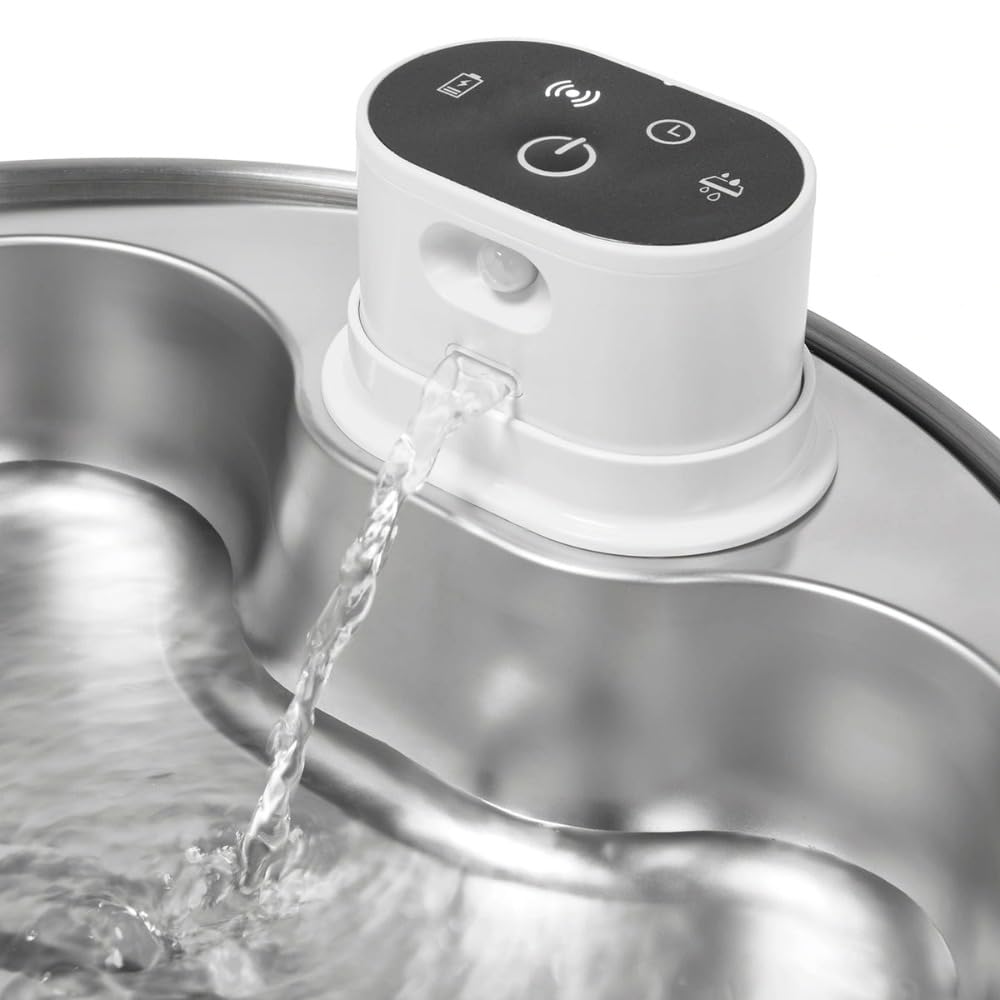 Dog Mate 8 Liter Edelstahl Hunde Trinkbrunnen – Automatischer Wasserspender für große Hunde, Gefilterter Haustierbrunnen, Hygienisch, USB-betrieben