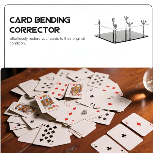 Corrector de tarjetas dobladas para solucionar la deformación en cartas con soporte portátil 4