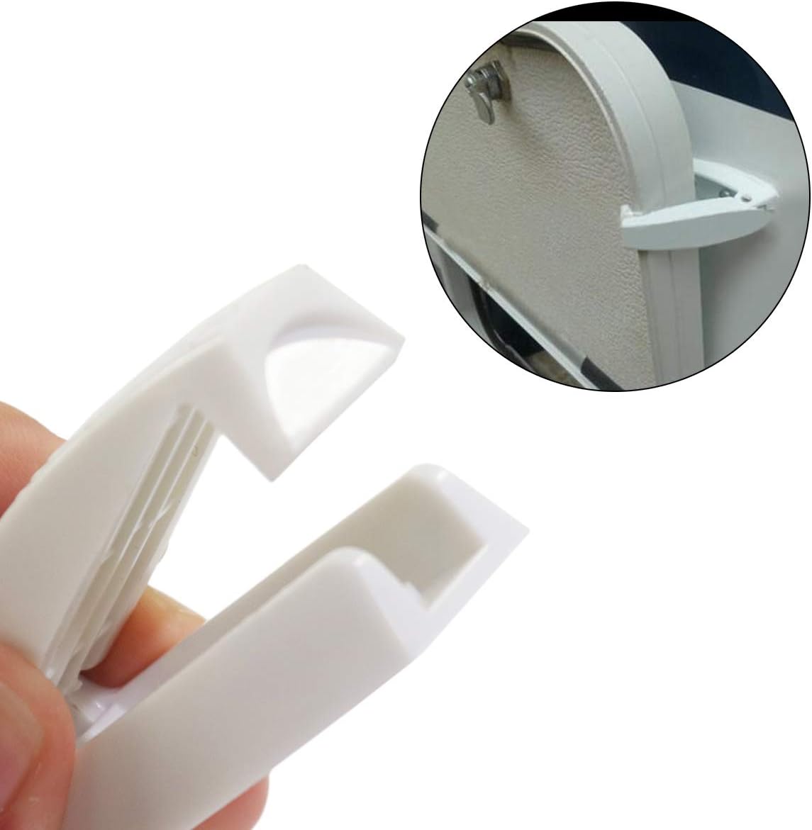 5 Pack Baggage Door Catch Clip Compartment Latch Holder for RV, Trailer, Camper, Motor Home Baggage Doors (White)