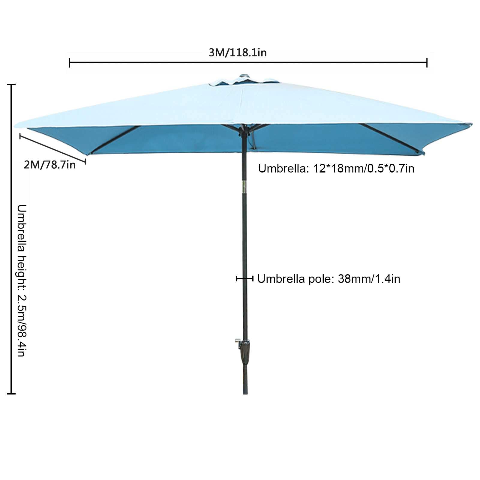 Parasol ogrodowy,Duży parasol ogrodowy, odkryty parasol stołowy do basenu z odpornym na przechylanie i korbę, chroniony przed promieniowaniem UV do trawnika ogrodowego na podwórku