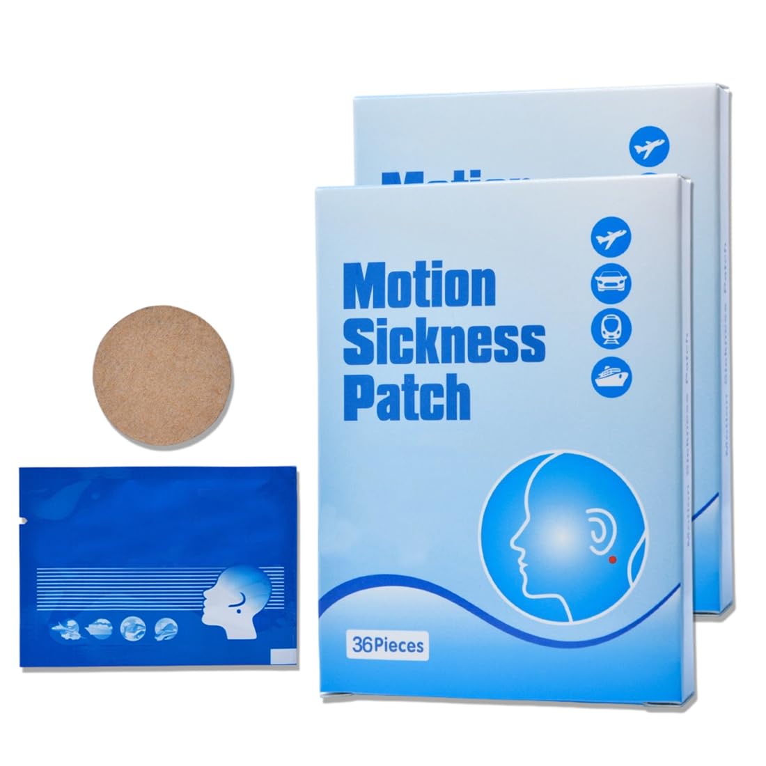 GXGM 72 pcs Patch per cinetosi, anti nausea per malattia marina, alleviare vomito, nausea, vertigini derivati da viaggi di auto, navi, aeroplani, azione rapida e nessun effetto collaterale