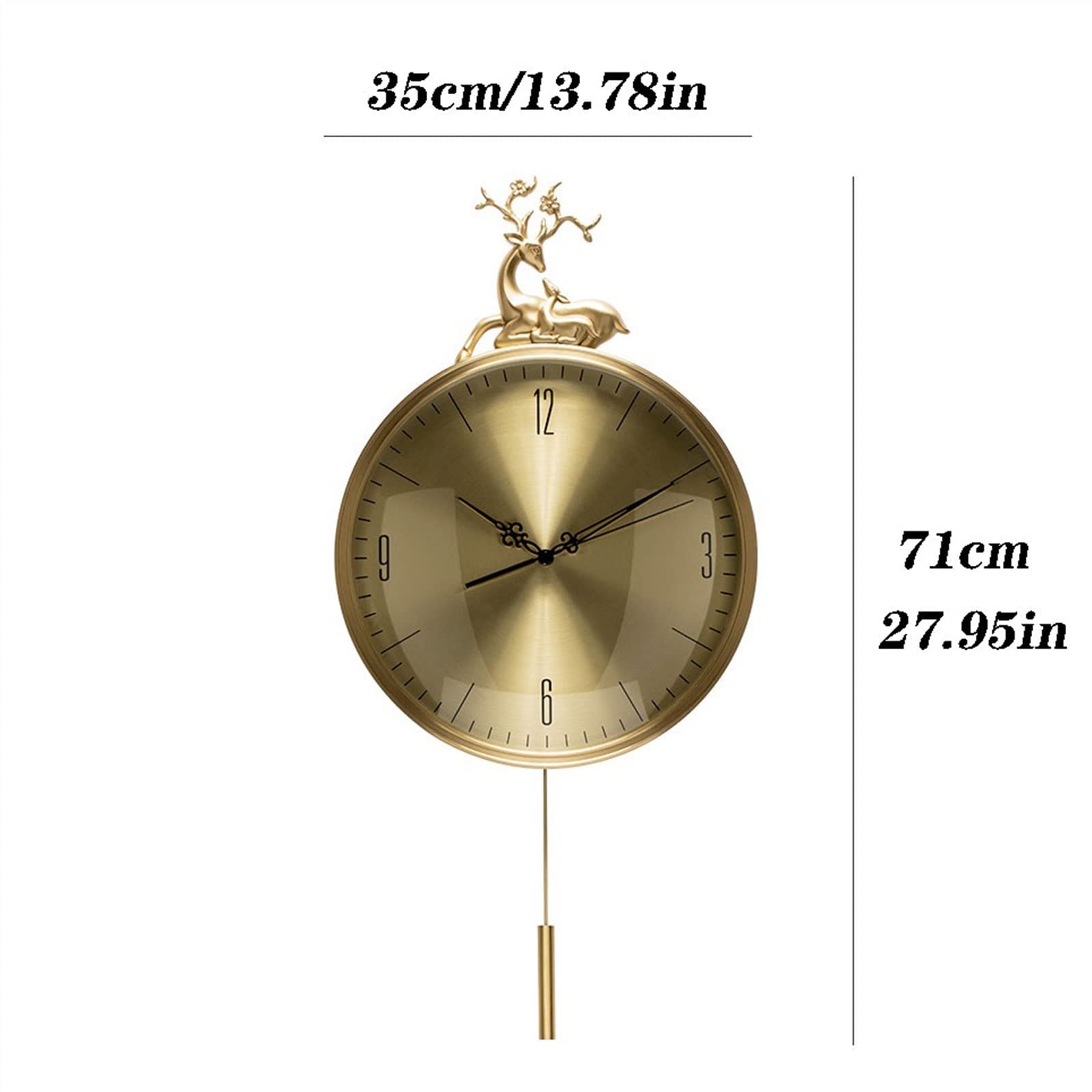 Reloj Reloj de Pared con péndulo en Forma de Ciervo, Arte de Lujo, luz Europea, decoración silenciosa for Sala de Estar, Reloj de Moda for Estudio Reloj de Pared