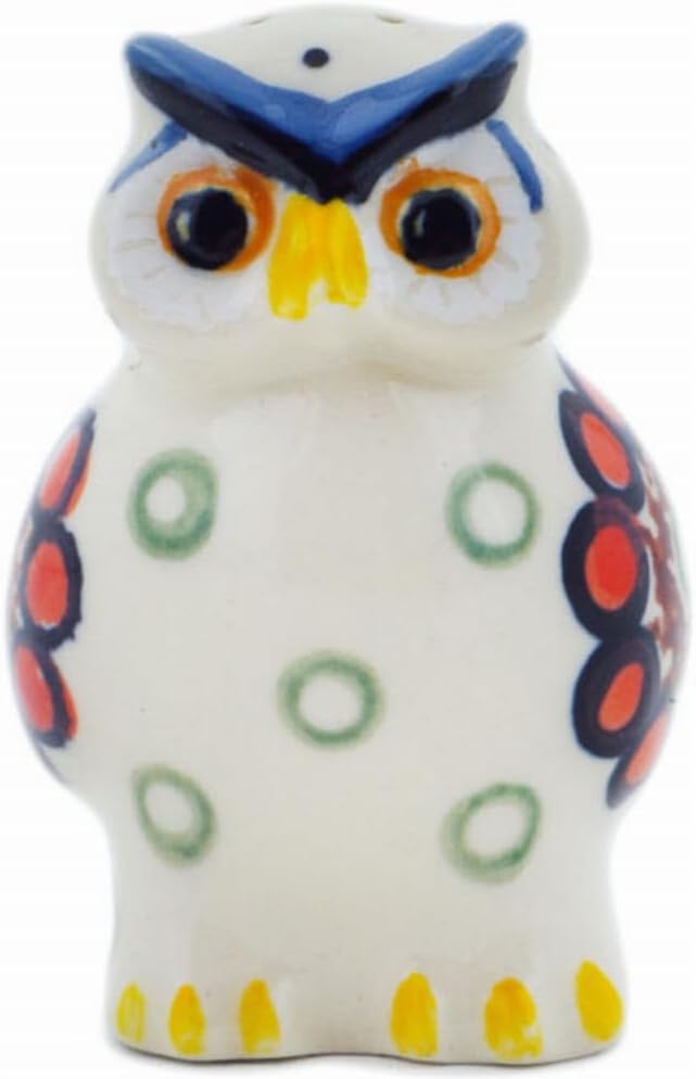 Polmedia Polish Pottery Pepper Shaker UNIKAT - Rich Mocha Pattern Handmade in Boleslawiec Poland by Ceramika Artystyczna + Certificate of Authenticity