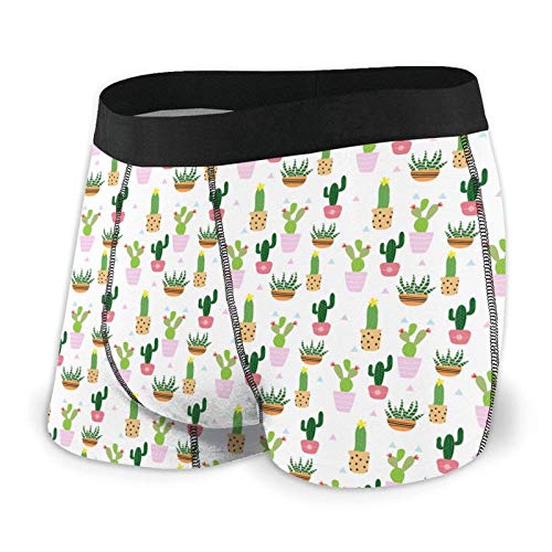 Preisvergleich Produktbild Herren Boxershorts Passende Slips Niedliche Cactus White Trunks Schnelltrocknende Unterwäsche