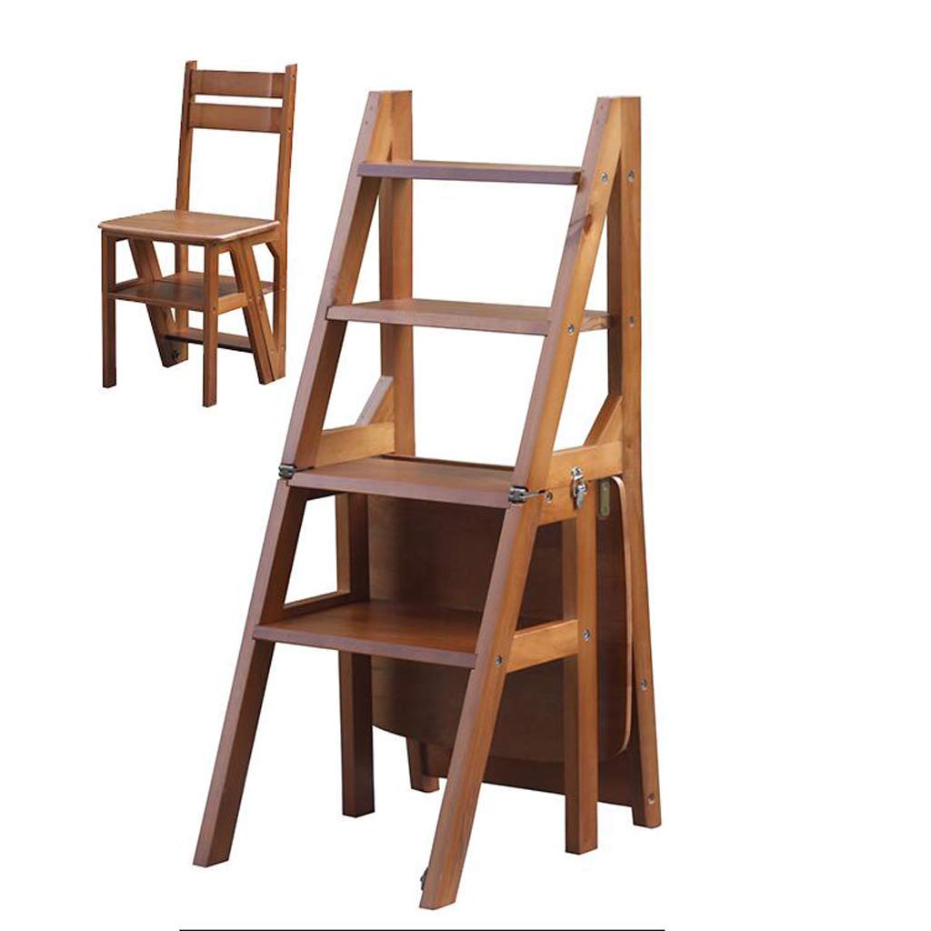 Tabouret pliant multifonctionnel CHEWYNP escabeau 4 couches en bois massif
