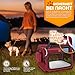TRESKO® Hundebox faltbar inkl. Leckmatte, Spatel & Reflektoren M 61x42x42cm | Transportbox für Hunde und Katzen | Hundetransportbox Auto für kleine & große Hunde | Hundetasche robust Rot