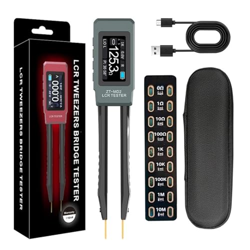 Multímetro, Pinzas intelintes ZT-MD2: comprobador digital de puente LCR. Medición resistencia, capacitancia e inductancia con un solo(Grey MD2 Package)