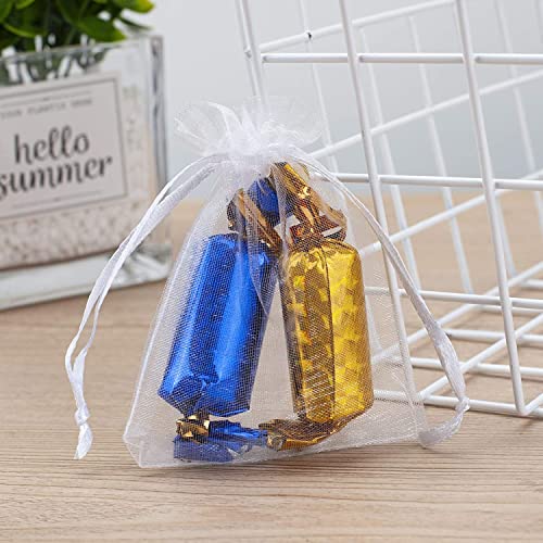 اكياس اورجانزا مع اربطة من مارك كيو 100 قطعة مقاس 7 سم × 9 ابيض