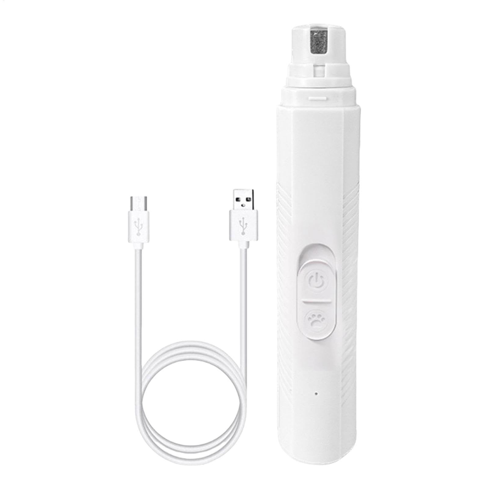 Nagelschere für Haustiere, Haustier-Nagelschleifer, Hundepfotenschneider, kabelloser LED-Elektrohund, leiser Katzennagel, professionelles Pflegewerkzeug for C(White)