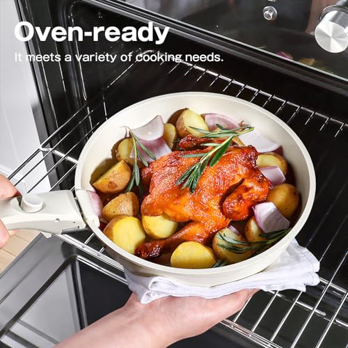 Image of GiPP Ceramic Pots and Pans Set Non Stick, Nonstick Detachable Handle Cookware Sets, Non Toxic Induction Kitchen Pot and Pan with Removable Handle, Healthy RV Cookware, Dishwasher &Oven Safe, 7 Piece