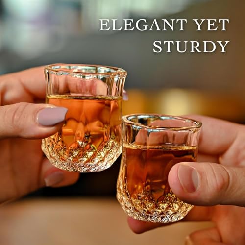 Image of VILON Premium Shot Glasses Set of 6 Heavy Base Vodka & Tequila Shot Crystal Transparent Glass (DRB Shot Glass 50ML)