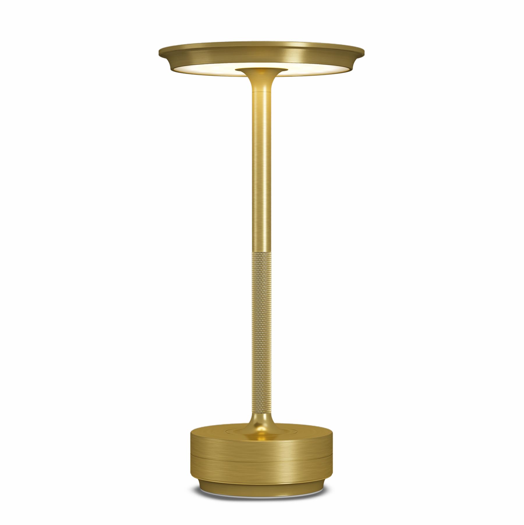FDIDC LED Rechargeable Cordless Table Lamp, 5000mAh Brushed Gold