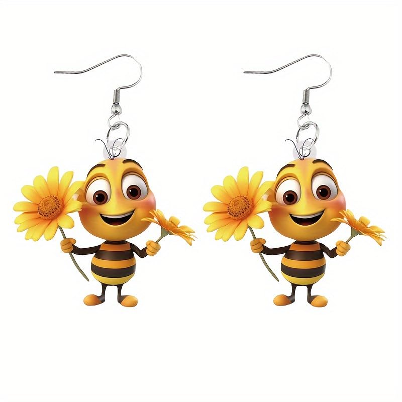 Eleganti orecchini a perno da donna, a forma di margherita, delicati girasoli e ape, eleganti gioielli floreali da indossare tutti i giorni, ideali per occasioni speciali o abiti casual, con