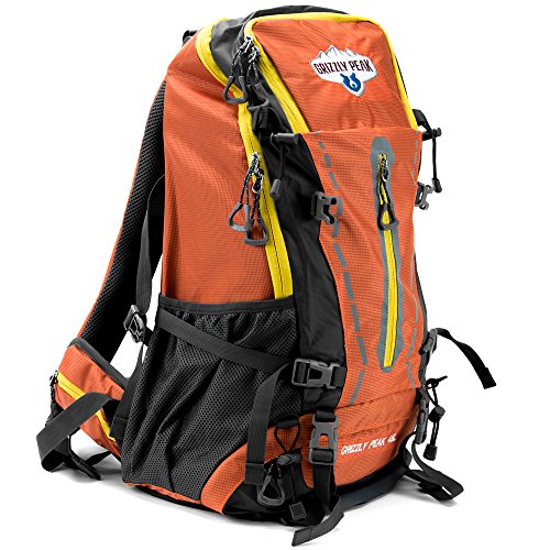 45L Internal Frame Hiking and Camping Daypack Backpack with Ripstop Water-Resistant Nylon