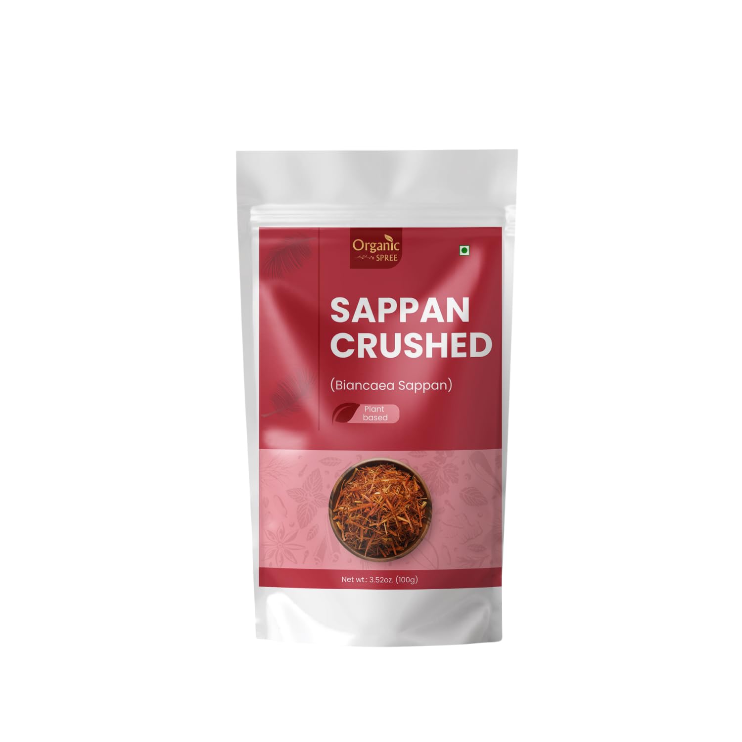 Organic Spree Sappan wood ground 100gm (3.52oz) Biancaea Sappan – Pathimugam/Pathimukham – Herbal drink mix