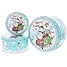 Juvale Christmas Nesting Cake Tins - 3-Set Round Nested Cookie Candy Storage Containers with Lids for Confectioneries, Holiday Decor, Light Blue and White