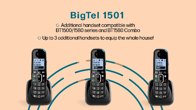 Telefono Per Anziani Amplicomms BigTel 1580 Combo – Suoneria 90 DB, Amplificazione Audio, Segreteria, Nero